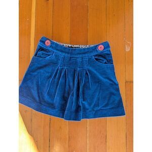 Mini Boden Kids'  Corduroy Pleated Skirt Blue Size 9-10Y